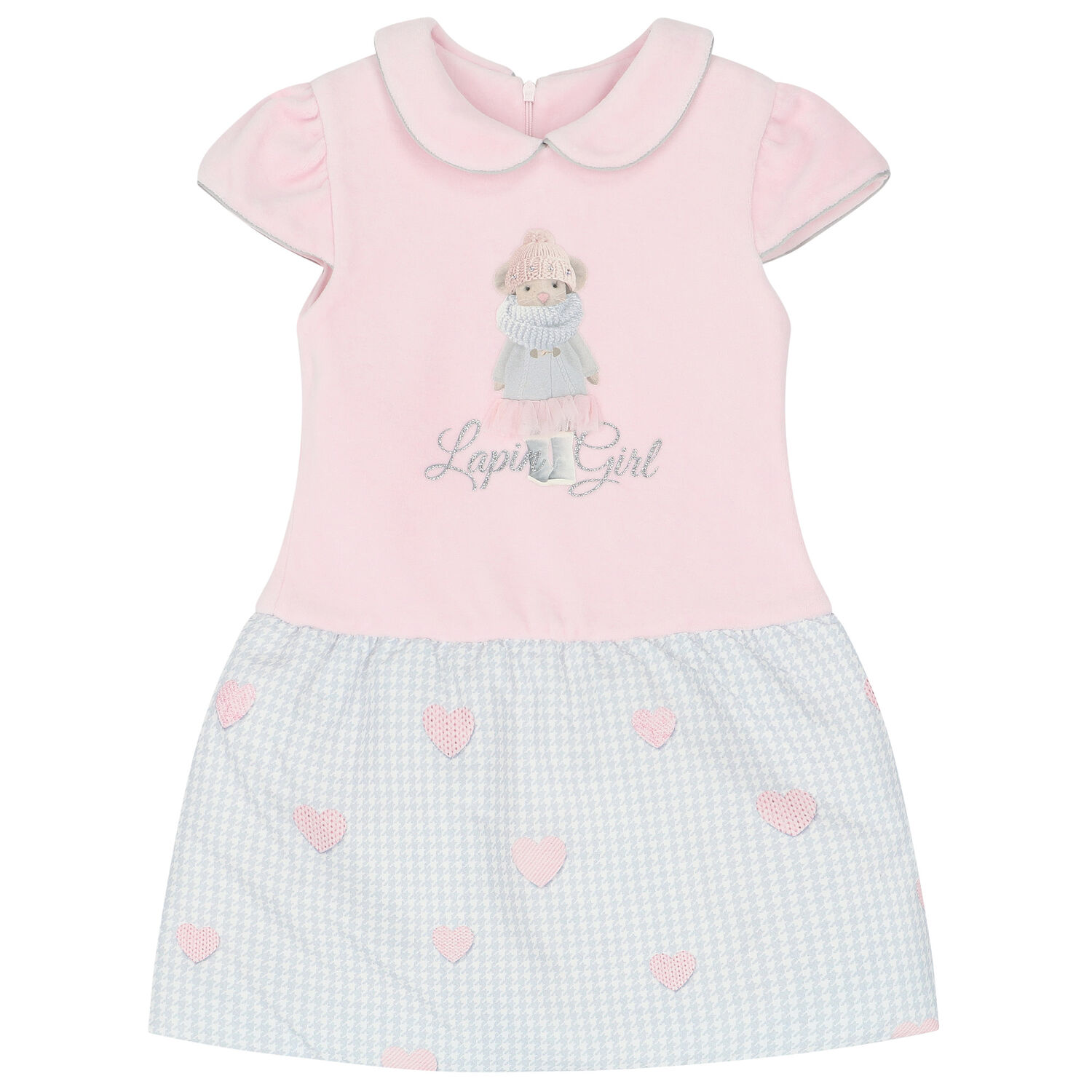 Girls Pink & Grey Mouse Dress, 1, hi-res image number null